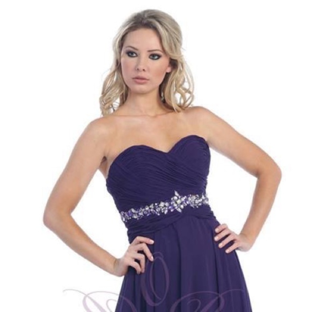 Purple Beaded Prom Dress